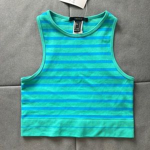 Stretch striped crop top